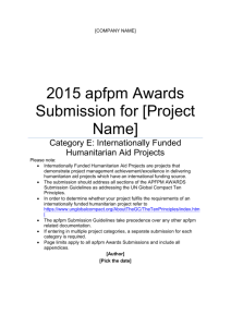 2015 apfpm Awards Submission for [Project Name]