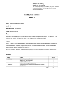 03g - Napkin folding competition task sheet CPD