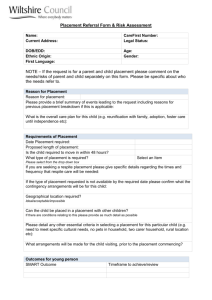 Placement Referral Form & Risk Assessment