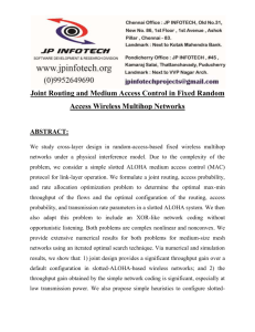 Joint Routing and Medium Access Control in Fixed Random Access
