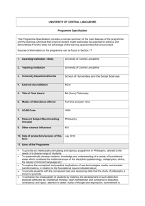 course specification - University of Central Lancashire