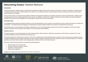 Curriculum links - Discovering Anzacs