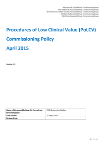 Procedures of Low Clinical Value Policy