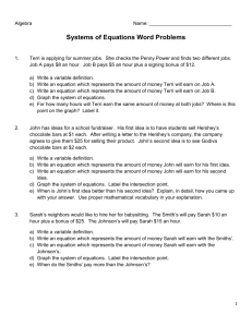 Systems of Equations Word Problems