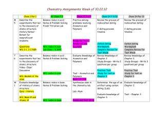 Chemistry Assignments Week of 10.22.12