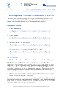 Native Speaker Teachers: JOB MOTIVATION SURVEY