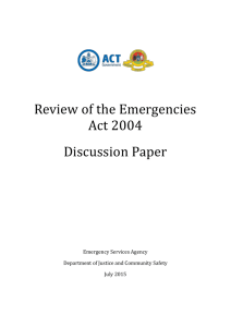 Review of the Emergencies Act 2004