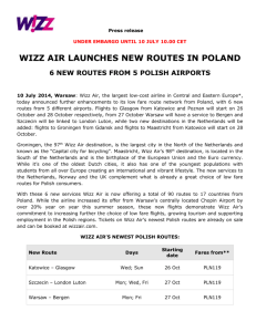 wizz air launches new routes in poland 6 new