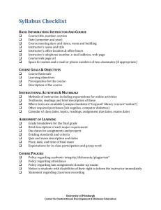 Syllabus Checklist - University of Pittsburgh