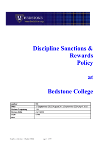 Standard 4 Discipline, punishment, rewards and