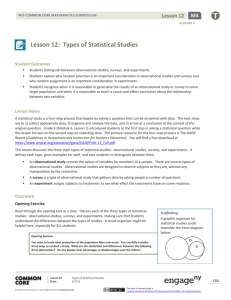 Lesson 12: Types of Statistical Studies