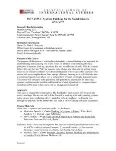INTS 4575-Systems Thinking for the Social Scientist