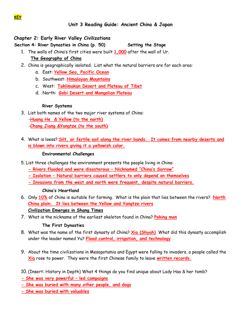 KEY china japan Reading Guide KEY china japan Reading Guide