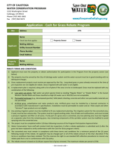 Application - Cash for Grass Rebate Program