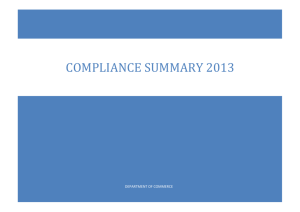 Compliance summary 2013 - Department of Commerce
