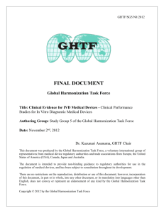 GHTF SG5 Clinical Performance Studies for IVD Medical Devices