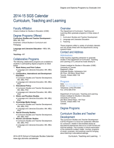 Curriculum Studies and Teacher Development