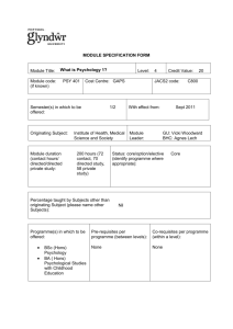 module specification form