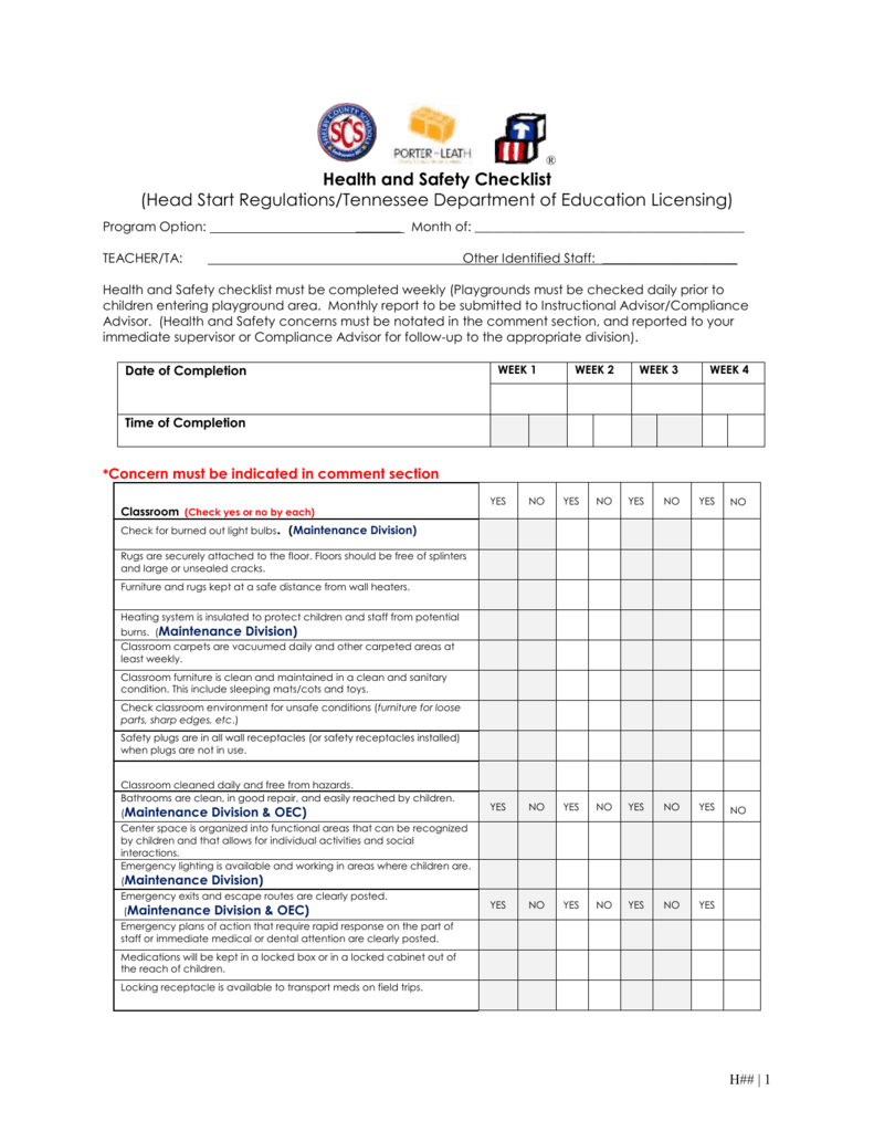 head start monitoring forms