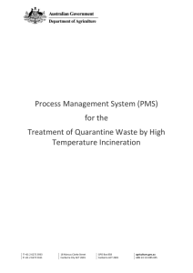 Treatment of Quarantine Waste by High Temperature Incineration