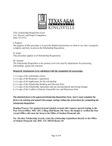 Title: Scholarship Requisition Form Use, Process, and Proper