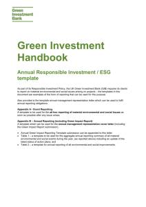Annual Responsible Investment / ESG template Used by clients to