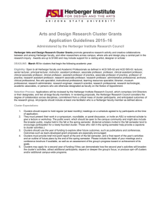 Arts and Design Research Cluster Grants Application Guidelines