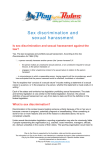 Sex discrimination and sexual harassment
