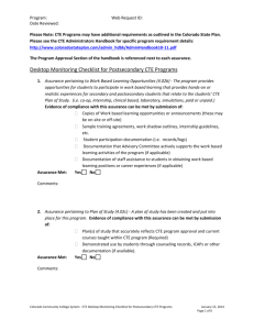 Postsecondary - Colorado State Plan CTE