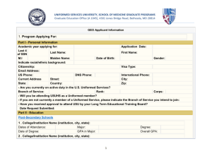 USU GEO Application Form - Uniformed Services University of the