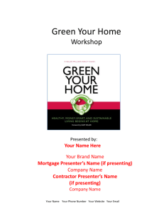 Green Your Home Workbook Presenter Version