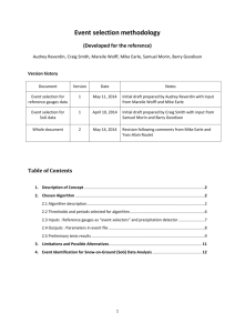 Event selection methodology (developed for the reference)