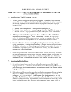 Policy 342.7-Rule - Procedures for Testing & Assisting English