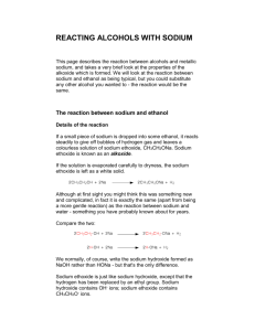 reacting alcohols with sodium