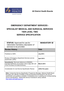 Emergency Department Services - Nationwide Service Framework