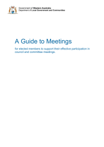 A Guide to Meetings for elected members