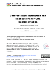 Differentiated Instruction and Implications for UDL Implementation