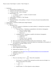 Physics Lecture: Finish Chapter 11 and the 1st half of Chapter 12