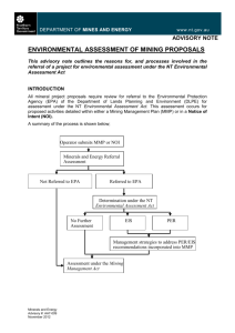 advisory note environmental assessment of mining proposals