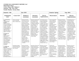 COURSE SLO ASSESS REPORT DNC 206A