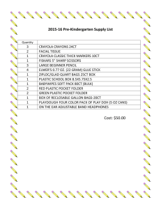 2015-16 Pre-Kindergarten Supply List