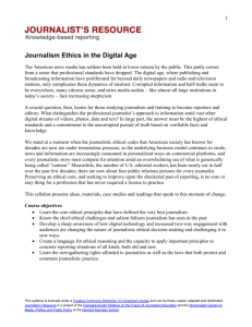 Journalism Ethics in the Digital Age