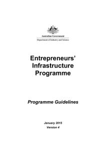 Entrepreneurs Infrastructure Programme
