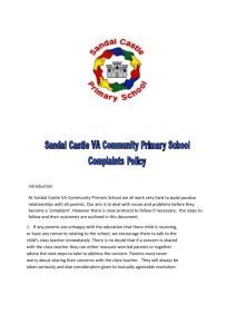 Complaints Policy - Sandal Castle VA Community Primary School