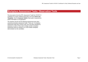 Observation Tools for CHC30113 – Certificate III in Early Childhood