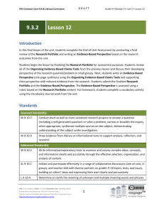 Grade 9 ELA Module 3, Unit 2, Lesson 12