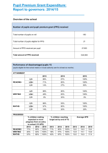 Pupil Premium Grant Expenditure: Report to