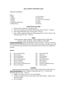 Hall County Fair Open Class Entry Form