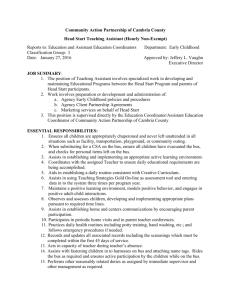 Head Start Teaching Assistant Job Description_1 27 16