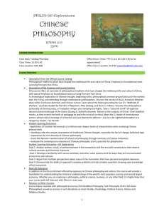 Phil 351 Chinese Philosophy (Warwytko) (F 2015)